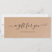 ビジネスギフト証明書クラフト紙素朴 (正面)