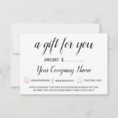 ビジネスギフト証明書シンプルなロゴソーシャル (正面)