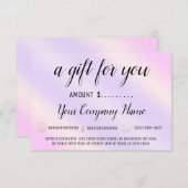 ビジネスギフト証明書ソーシャルロゴパープルピンク (正面/裏面)