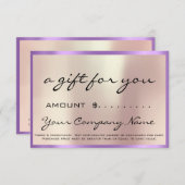 ビジネスギフト証明書パープルパールロゴ (正面/裏面)