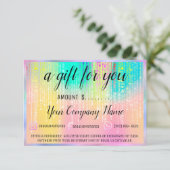 ビジネスギフト証明書ホログラフィックユニコーン雨 (スタンド正面)