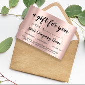 ビジネスギフト証明書体彫刻ドリップロゴ