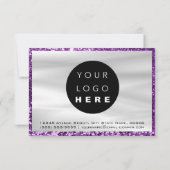 ビジネスギフト証明書紫のバラグレーのロゴ (裏面)