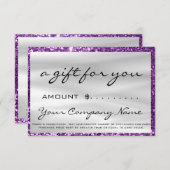 ビジネスギフト証明書紫のバラグレーのロゴ (正面/裏面)