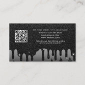 ビジネスクライアントアポイントメントカードブラックグリッター 名刺 (裏面)