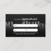 ビジネスクライアントアポイントメントカードブラックグリッター 名刺 (正面)
