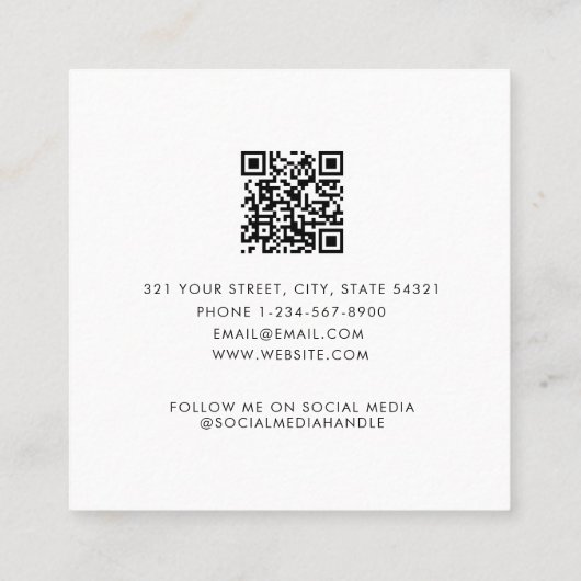 ビジネスクライアントアポイントメントカードプロフェッショナル スクエア名刺 (裏面)