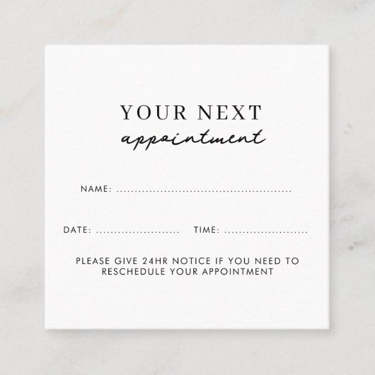 ビジネスクライアントアポイントメントカードプロフェッショナル スクエア名刺 (正面)