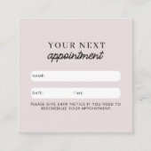 ビジネスクライアントアポイントメントカードQRコードピンク スクエア名刺 (正面)