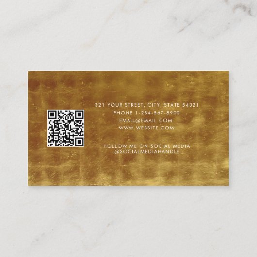 ビジネスクライアントアポイントメントカードQRコード金ゴールド 名刺 (裏面)