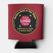 ビジネスクラシックブストライプランド金ゴールド – 赤、黒、黒 缶クーラー (正面)