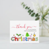 ビジネスクリスマスありがとう ポストカード (スタンド正面)