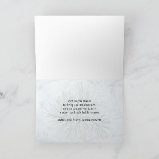 ビジネスクリスマスの休日の写真 シーズンカード (内部)