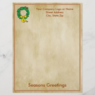 ビジネスクリスマスの手紙紙-リースのデザイン レターヘッド