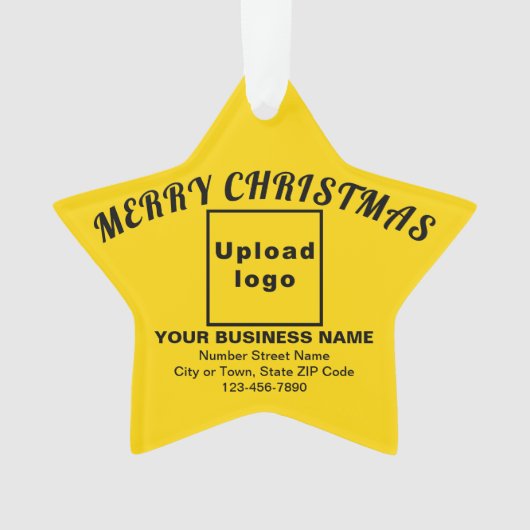 ビジネスクリスマスイエロースターアクリルオーナメント オーナメント (正面)