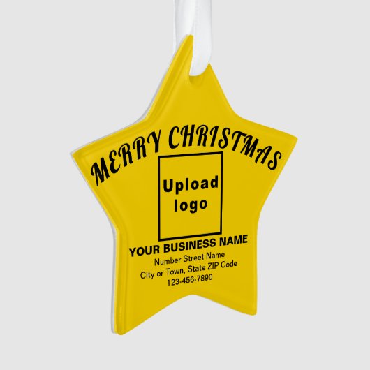 ビジネスクリスマスイエロースターアクリルオーナメント オーナメント (正面)