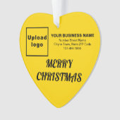 ビジネスクリスマスイエローハートアクリルオーナメント オーナメント (正面)