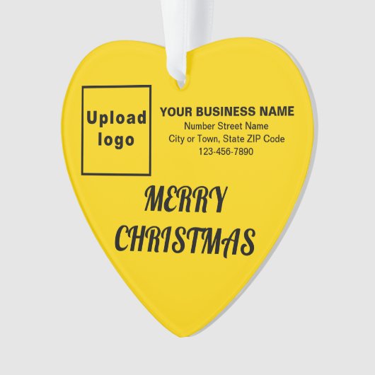 ビジネスクリスマスイエローハートアクリルオーナメント オーナメント (正面)