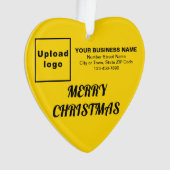 ビジネスクリスマスイエローハートアクリルオーナメント オーナメント (正面)