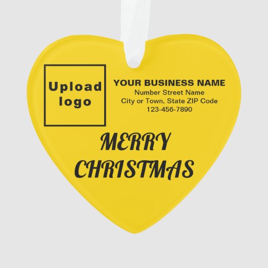 ビジネスクリスマスイエローハートアクリルオーナメント オーナメント (裏面)