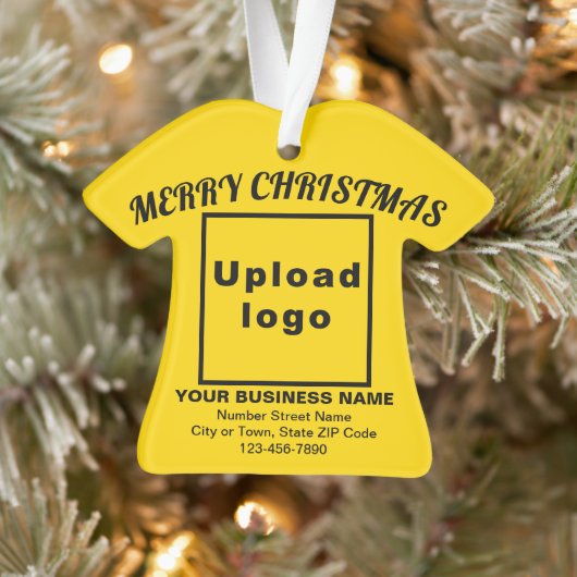 ビジネスクリスマスイエローTシャツシェイプアクリル オーナメント (ツリー)