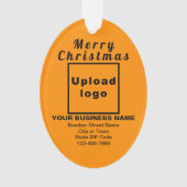 ビジネスクリスマスオレンジカラーオバルアクリル オーナメント (正面)