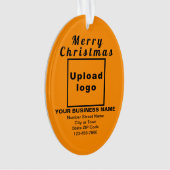 ビジネスクリスマスオレンジカラーオバルアクリル オーナメント (正面)