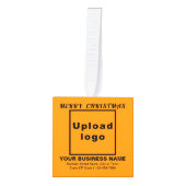 ビジネスクリスマスオレンジカラーキューブオーナメント キューブオーナメント (正面)