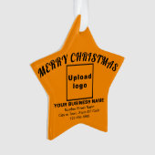 ビジネスクリスマスオレンジカラースターアクリル オーナメント (正面)