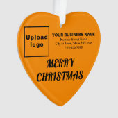 ビジネスクリスマスオレンジカラーハートアクリル オーナメント (正面)