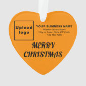 ビジネスクリスマスオレンジカラーハートアクリル オーナメント (裏面)