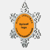 ビジネスクリスマスオレンジ色 スノーフレークピューターオーナメント (右)