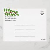 ビジネスクリスマスグリーティングメリーネイビーリーフ金ゴールド 箔シーズンポストカード (裏面)