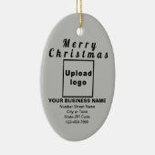 ビジネスクリスマスグレーオーバルセラミックオーナメント セラミックオーナメント (右)