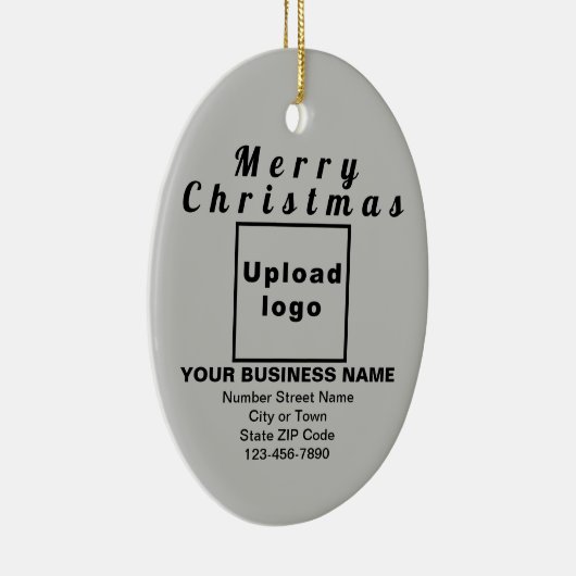 ビジネスクリスマスグレーオーバルセラミックオーナメント セラミックオーナメント (右)