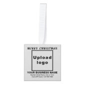 ビジネスクリスマスグレーキューブオーナメント キューブオーナメント (正面)