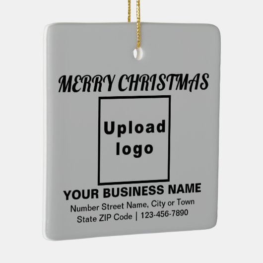 ビジネスクリスマスグレースクエアセラミックオーナメント セラミックオーナメント (右)