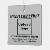 ビジネスクリスマスグレースクエアセラミックオーナメント セラミックオーナメント (左)