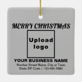 ビジネスクリスマスグレースクエアセラミックオーナメント セラミックオーナメント (裏面)