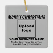 ビジネスクリスマスグレースクエアセラミックオーナメント セラミックオーナメント (正面)