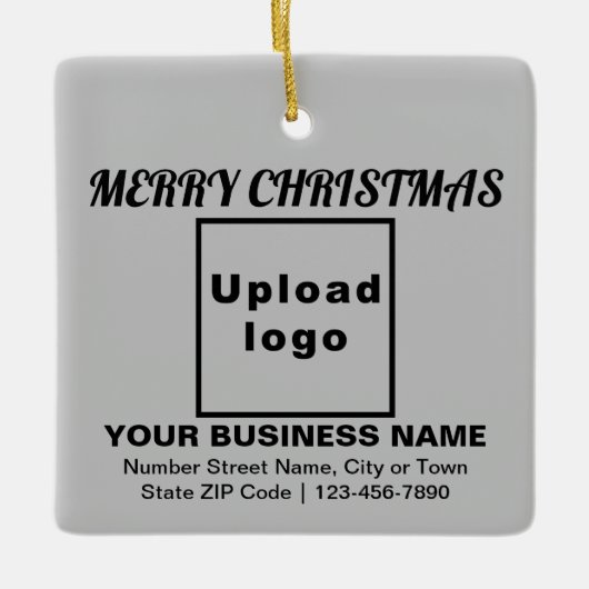 ビジネスクリスマスグレースクエアセラミックオーナメント セラミックオーナメント (正面)