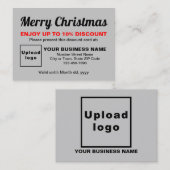 ビジネスクリスマスグレー割引カード 割引カード (正面/裏面)