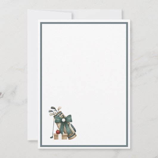 ビジネスクリスマスゴルフテーマパーティーパー・ティー 招待状 (裏面)