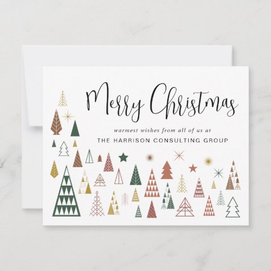 ビジネスクリスマスツリーのロゴQRコード企業の シーズンカード (正面)