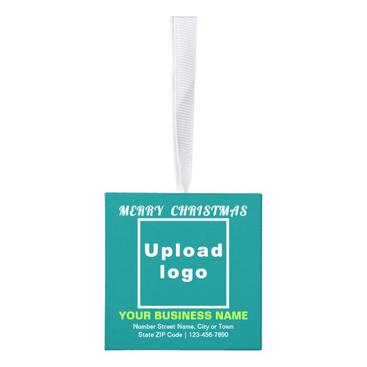 ビジネスクリスマスティール(緑がかった色)グリーンキューブオーナメント キューブオーナメント (右)