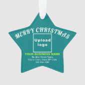 ビジネスクリスマスティール（緑がかった色）グリーンスターアクリル オーナメント (正面)