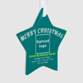 ビジネスクリスマスティール（緑がかった色）グリーンスターアクリル オーナメント (正面)