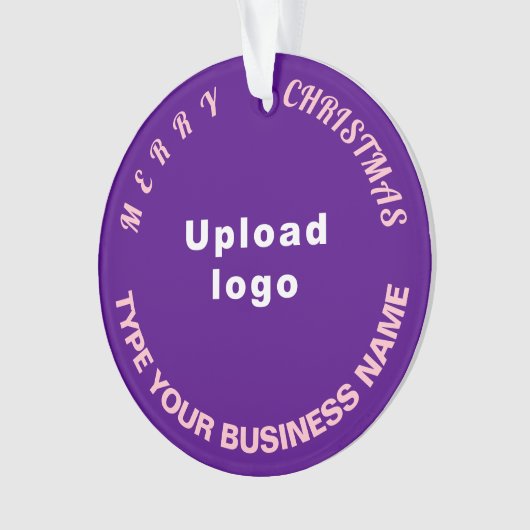 ビジネスクリスマスパープルサークルアクリルオーナメント オーナメント (正面)