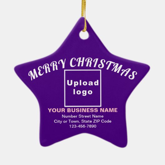 ビジネスクリスマスパープルスターセラミックオーナメント セラミックオーナメント (裏面)