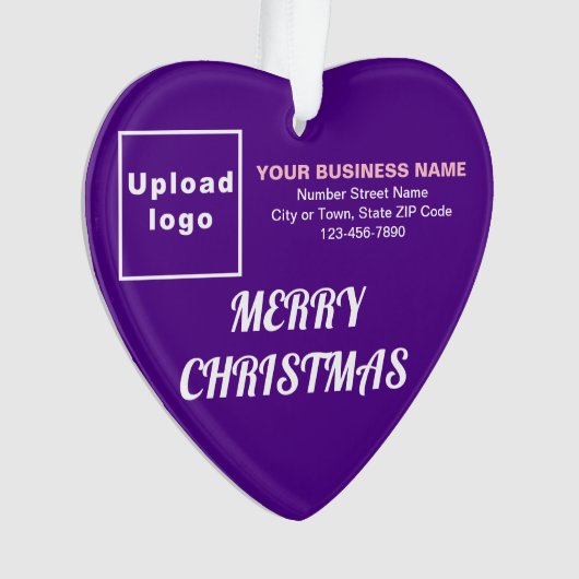 ビジネスクリスマスパープルハートアクリルオーナメント オーナメント (正面)